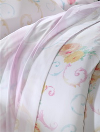 Flower City White Bedding Set Luxury Bedding Girls Bedding Duvet Cover Pillow Sham Flat Sheet Gift Idea
