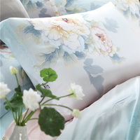 Spring Blue Bedding Set Luxury Bedding Girls Bedding Duvet Cover Pillow Sham Flat Sheet Gift Idea