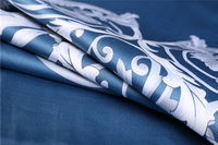 Kelly Blue Bedding Set Luxury Bedding Collection Satin Egyptian Cotton Duvet Cover Set