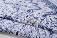 Simon Blue Bedding Set Luxury Bedding Collection Satin Egyptian Cotton Duvet Cover Set