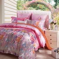 Fair As Flowers Pink Bedding Set Modern Bedding Collection Floral Bedding Stripe And Plaid Bedding Christmas Gift Idea