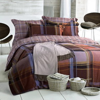 Modern Nocturnes Brown Bedding Set Modern Bedding Collection Floral Bedding Stripe And Plaid Bedding Christmas Gift Idea