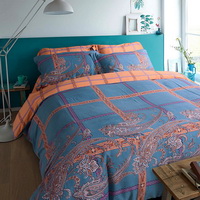 Rika Orange Bedding Set Modern Bedding Collection Floral Bedding Stripe And Plaid Bedding Christmas Gift Idea