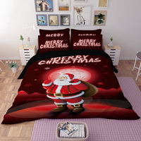Christmas Santa Claus Red Bedding Duvet Cover Set Duvet Cover Pillow Sham Kids Bedding Gift Idea