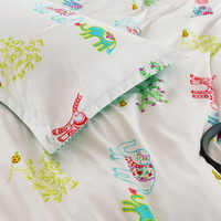 Elephant Family White Bedding Set Duvet Cover Pillow Sham Flat Sheet Teen Kids Boys Girls Bedding