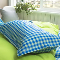 Gingham Blue Bedding Set Duvet Cover Pillow Sham Flat Sheet Teen Kids Boys Girls Bedding