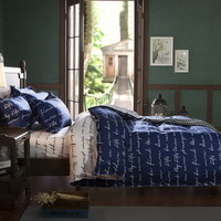 Love Letter Blue Bedding Set Duvet Cover Pillow Sham Flat Sheet Teen Kids Boys Girls Bedding