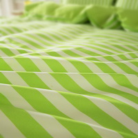 Stripes Green Bedding Set Duvet Cover Pillow Sham Flat Sheet Teen Kids Boys Girls Bedding