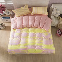 Stripes Yellow Bedding Set Duvet Cover Pillow Sham Flat Sheet Teen Kids Boys Girls Bedding