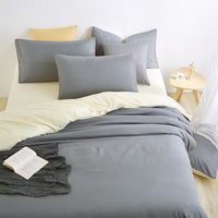 Beige Grey Bedding Set Duvet Cover Pillow Sham Flat Sheet Teen Kids Boys Girls Bedding