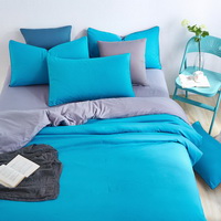 Grey Royal Blue Bedding Set Duvet Cover Pillow Sham Flat Sheet Teen Kids Boys Girls Bedding
