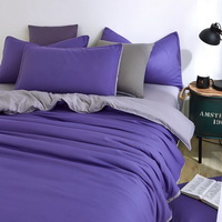 Grey Violet Bedding Set Duvet Cover Pillow Sham Flat Sheet Teen Kids Boys Girls Bedding