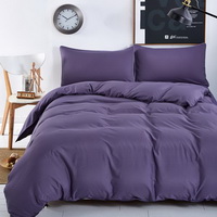 Solid Dark Purple Bedding Set Duvet Cover Pillow Sham Flat Sheet Teen Kids Boys Girls Bedding