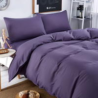 Solid Dark Purple Bedding Set Duvet Cover Pillow Sham Flat Sheet Teen Kids Boys Girls Bedding