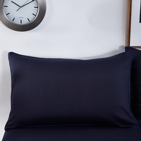 Solid Navy Blue Bedding Set Duvet Cover Pillow Sham Flat Sheet Teen Kids Boys Girls Bedding