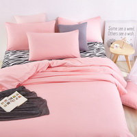 Zebra Print Coral Bedding Set Duvet Cover Pillow Sham Flat Sheet Teen Kids Boys Girls Bedding