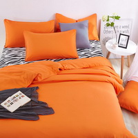 Zebra Print Orange Bedding Set Duvet Cover Pillow Sham Flat Sheet Teen Kids Boys Girls Bedding