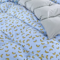 Bananas Blue Bedding Set Duvet Cover Pillow Sham Flat Sheet Teen Kids Boys Girls Bedding