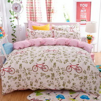 Bikes Pink Bedding Set Duvet Cover Pillow Sham Flat Sheet Teen Kids Boys Girls Bedding