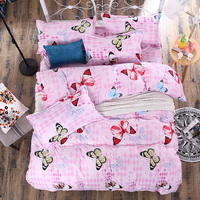 Butterflies Pink Bedding Set Duvet Cover Pillow Sham Flat Sheet Teen Kids Boys Girls Bedding