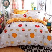 Cat Family Grey Bedding Set Duvet Cover Pillow Sham Flat Sheet Teen Kids Boys Girls Bedding