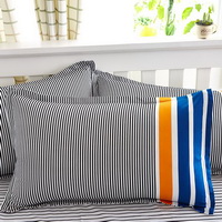 Fashion Stripes Blue Bedding Set Duvet Cover Pillow Sham Flat Sheet Teen Kids Boys Girls Bedding