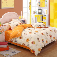 Fast Food Yellow Bedding Set Duvet Cover Pillow Sham Flat Sheet Teen Kids Boys Girls Bedding