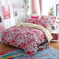Hearts Red Bedding Set Duvet Cover Pillow Sham Flat Sheet Teen Kids Boys Girls Bedding