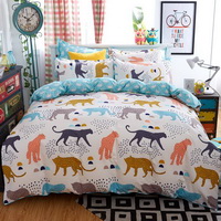 Leopards Beige Bedding Set Duvet Cover Pillow Sham Flat Sheet Teen Kids Boys Girls Bedding
