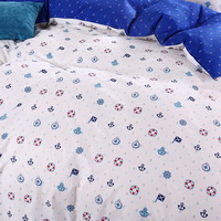 Navy White Bedding Set Duvet Cover Pillow Sham Flat Sheet Teen Kids Boys Girls Bedding