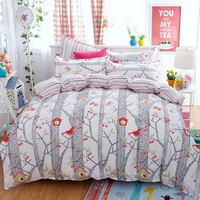 Singing Bird Grey Bedding Set Duvet Cover Pillow Sham Flat Sheet Teen Kids Boys Girls Bedding