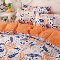 Sunflowers Orange Bedding Set Duvet Cover Pillow Sham Flat Sheet Teen Kids Boys Girls Bedding
