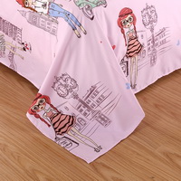 Travel Pink Bedding Set Duvet Cover Pillow Sham Flat Sheet Teen Kids Boys Girls Bedding