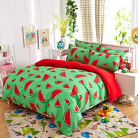 Watermelons Green Bedding Set Duvet Cover Pillow Sham Flat Sheet Teen Kids Boys Girls Bedding