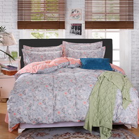 Wild Flowers Grey Bedding Set Duvet Cover Pillow Sham Flat Sheet Teen Kids Boys Girls Bedding