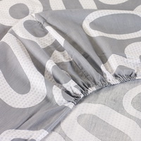 8090 Blue 100% Cotton 4 Pieces Bedding Set Duvet Cover Pillow Shams Fitted Sheet