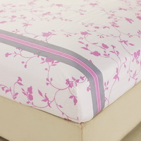 Beautiful Leaves Pink 100% Cotton 4 Pieces Bedding Set Duvet Cover Pillow Shams Fitted Sheet