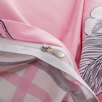 Butterflies Pink 100% Cotton 4 Pieces Bedding Set Duvet Cover Pillow Shams Fitted Sheet