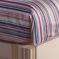 Check And Stripe Blue 100% Cotton 4 Pieces Bedding Set Duvet Cover Pillow Shams Fitted Sheet