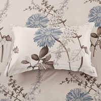 Chrysanthemum Brown 100% Cotton 4 Pieces Bedding Set Duvet Cover Pillow Shams Fitted Sheet