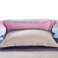 Fishing Cat Blue 100% Cotton 4 Pieces Bedding Set Duvet Cover Pillow Shams Fitted Sheet