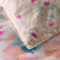 Flowering Shrubs Yellow 100% Cotton 4 Pieces Bedding Set Duvet Cover Pillow Shams Fitted Sheet