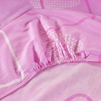 Geometric Figures Pink 100% Cotton 4 Pieces Bedding Set Duvet Cover Pillow Shams Fitted Sheet