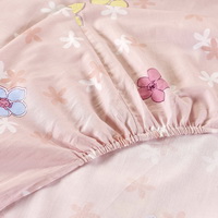 Heavenly Fragrance Pink 100% Cotton 4 Pieces Bedding Set Duvet Cover Pillow Shams Fitted Sheet