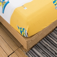 London City Yellow 100% Cotton 4 Pieces Bedding Set Duvet Cover Pillow Shams Fitted Sheet