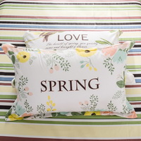 Love Spring Green 100% Cotton 4 Pieces Bedding Set Duvet Cover Pillow Shams Fitted Sheet