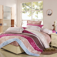 Plum Blossom Brown 100% Cotton 4 Pieces Bedding Set Duvet Cover Pillow Shams Fitted Sheet