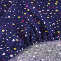 Polka Dots Blue 100% Cotton 4 Pieces Bedding Set Duvet Cover Pillow Shams Fitted Sheet