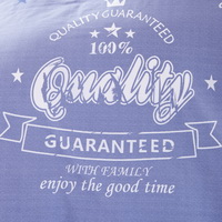 Quality Blue 100% Cotton 4 Pieces Bedding Set Duvet Cover Pillow Shams Fitted Sheet