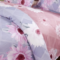 Sunflowers Grey 100% Cotton 4 Pieces Bedding Set Duvet Cover Pillow Shams Fitted Sheet